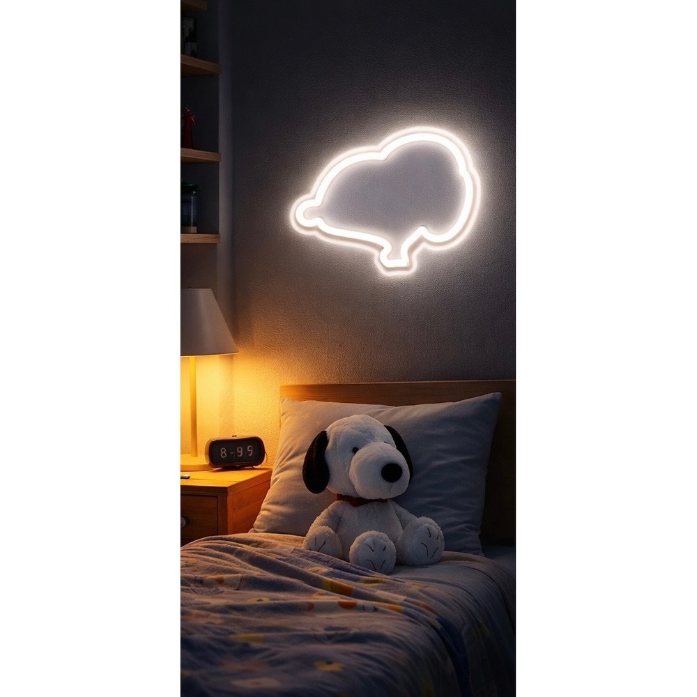 Peanuts Snoopy Neon LED Wall Light Kids Room Night Light Battery New Box Decor - Picture 2 of 8